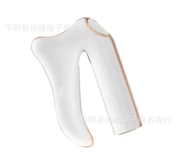 White bone-shaped pet chew toy with rose gold edges for dogs