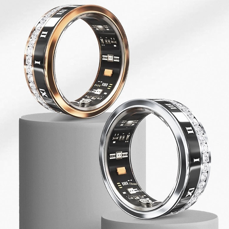 multi functional home diamond inlaid smart ring wearable technology