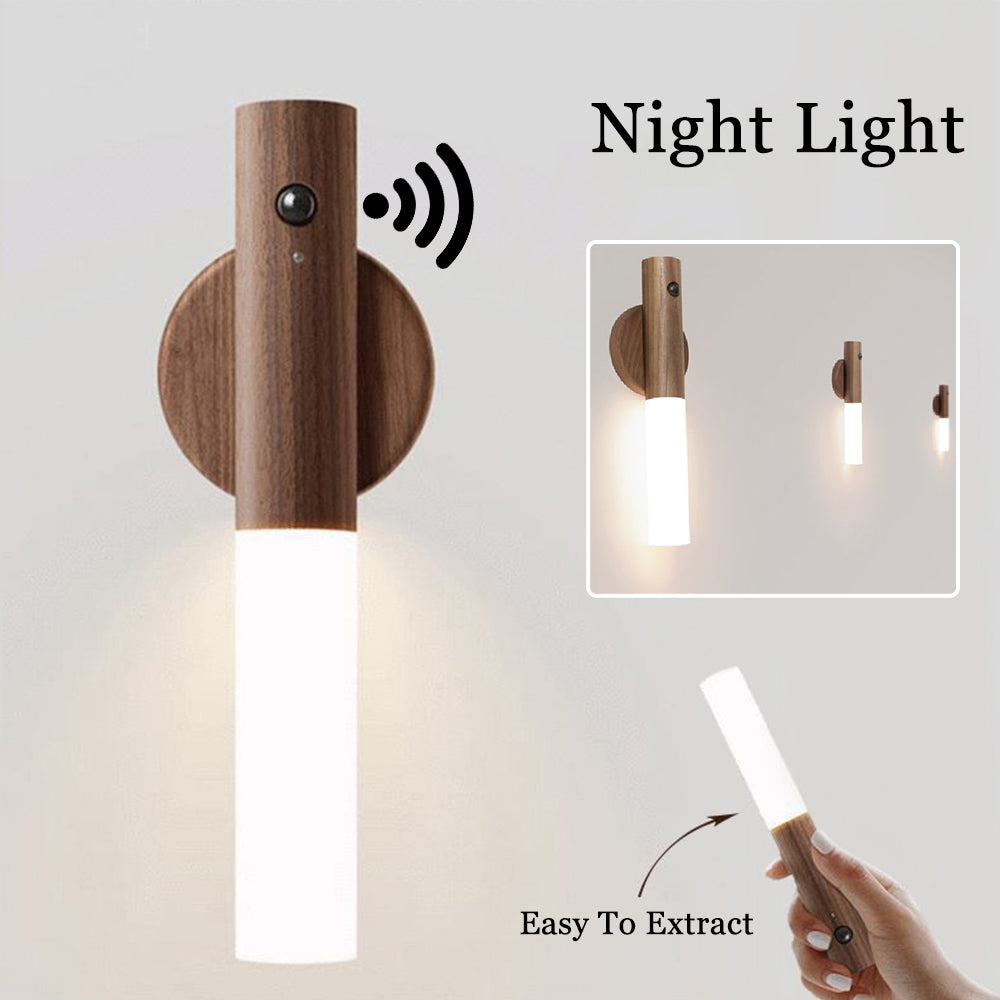 USB rechargeable magnetic LED motion sensor night light for cabinets and hallways
